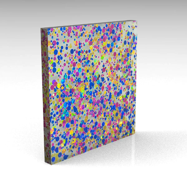 Pink/Gold/Blue Bubble Glitter Acrylic