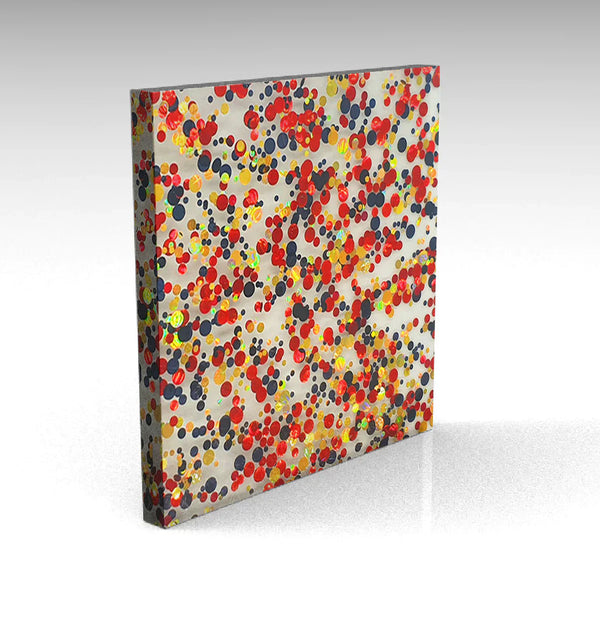 Red/Black/Gold Bubble Glitter Acrylic