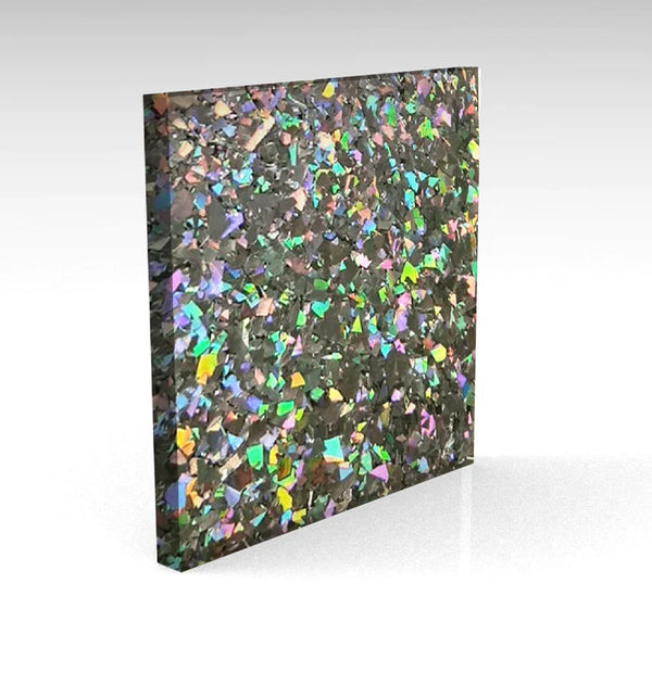 Holographic Silver Chunky Glitter Acrylic