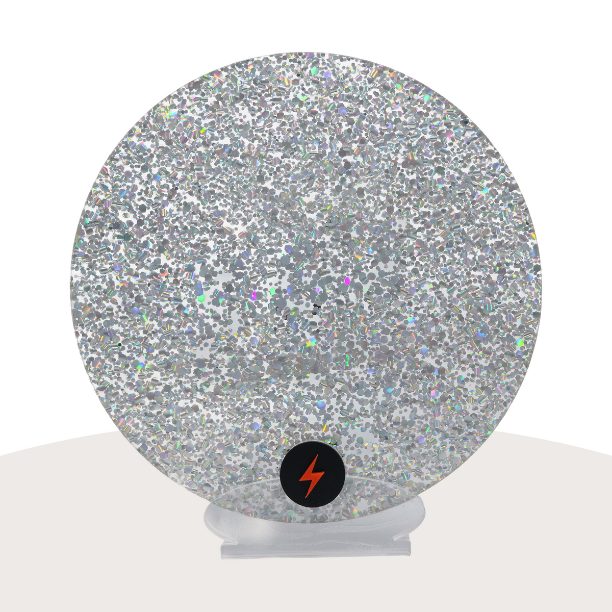 Holographic Silver Crackle Glitter — Front view