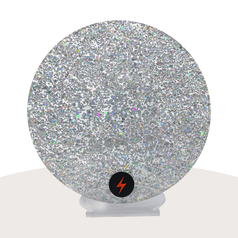 Holographic Silver Crackle Glitter — Front view