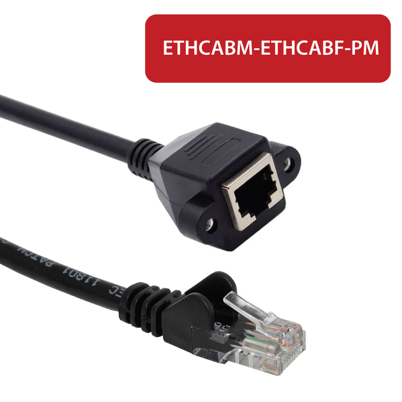 LAN Extension Cable Male RJ45 Ethernet cable to Female Ethernet with Panel Mount - 1M