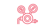 Electronic regulators for all gas connections O2, N2 and compressed air, allowing for fully software controlled pressure