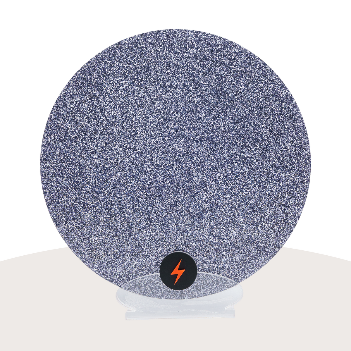 Charcoal Standard Glitter Acrylic — Front view