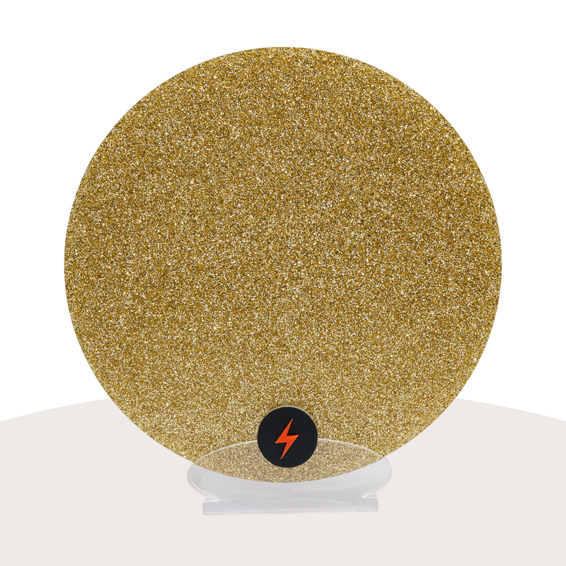 Light Gold Standard Glitter Acrylic — Front view