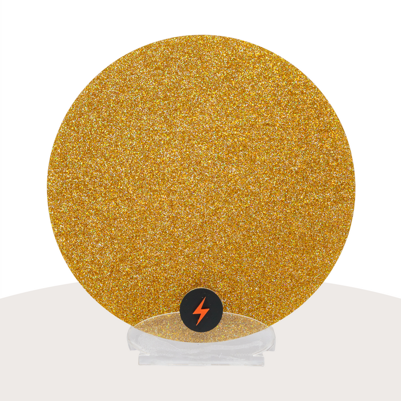 Holographic Gold Standard Glitter Acrylic — Front view