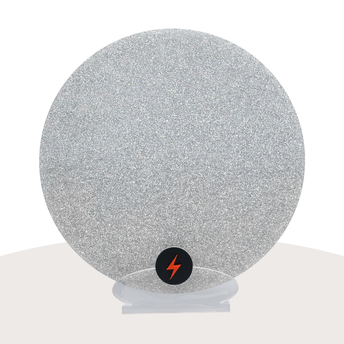 Holographic Silver Standard Glitter Acrylic — Front view