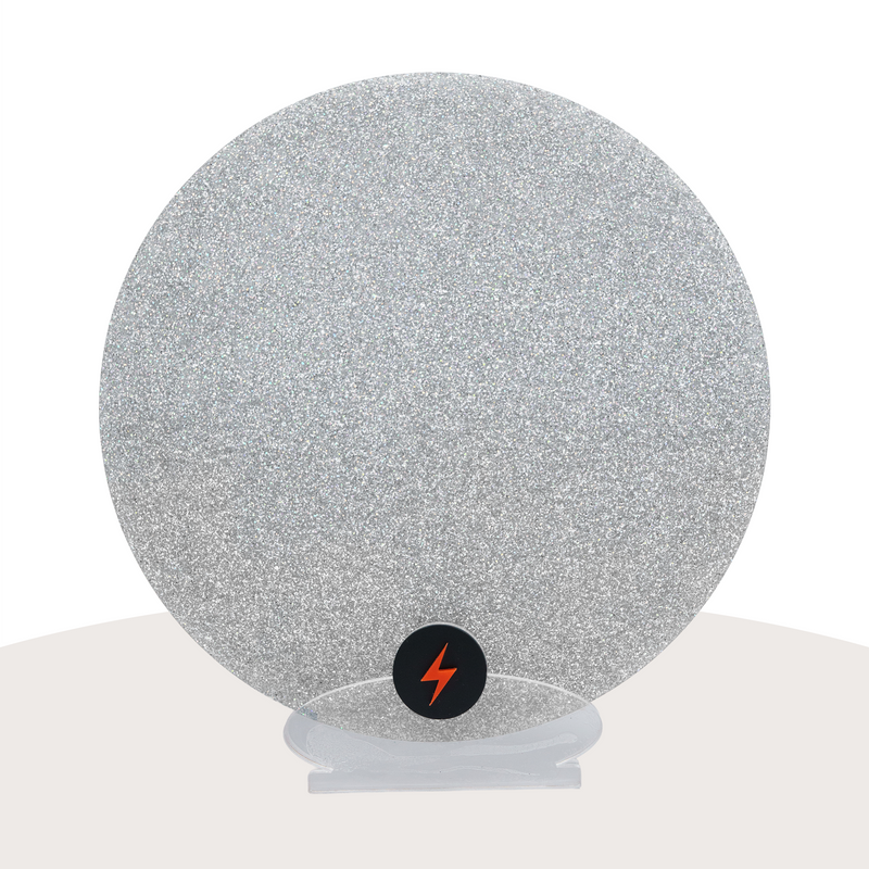 Holographic Silver Standard Glitter Acrylic — Front view