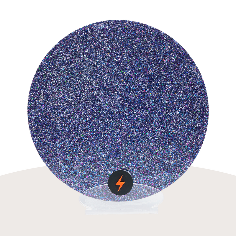 Mystic Blue Standard Glitter Acrylic — Front view