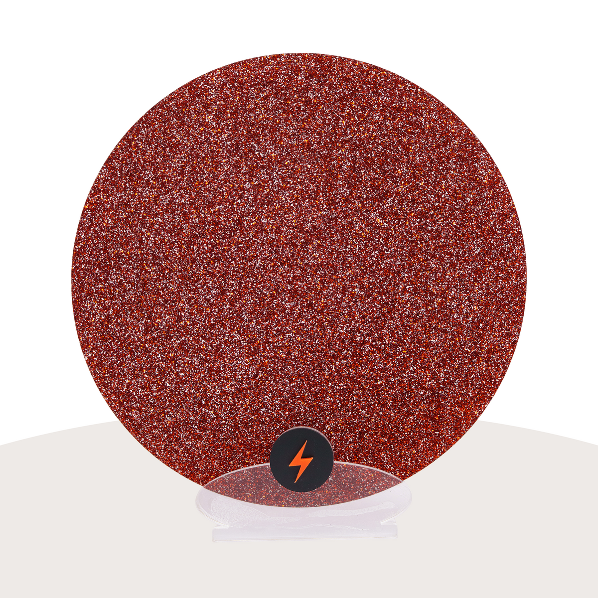 Bright Red Standard Glitter Acrylic — Front view
