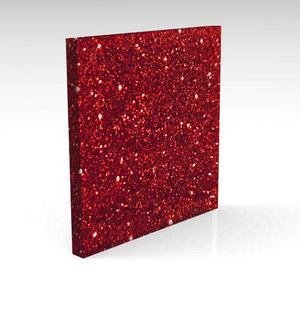 Bright Red Standard Glitter Acrylic