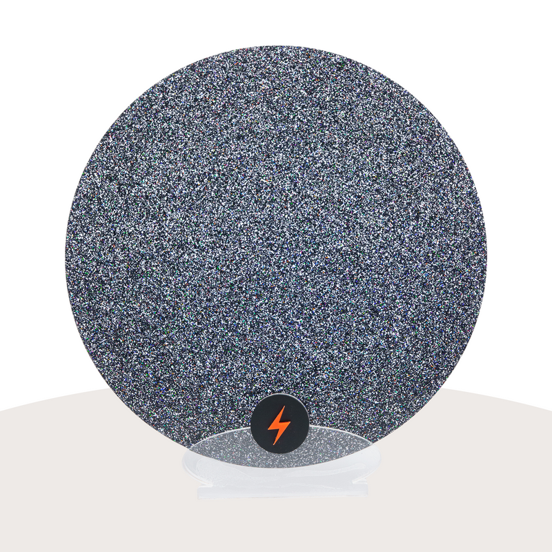 Holographic Black Standard Glitter Acrylic — Front view