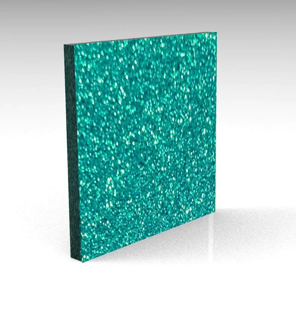 Aqua/Teal Standard Glitter Acrylic