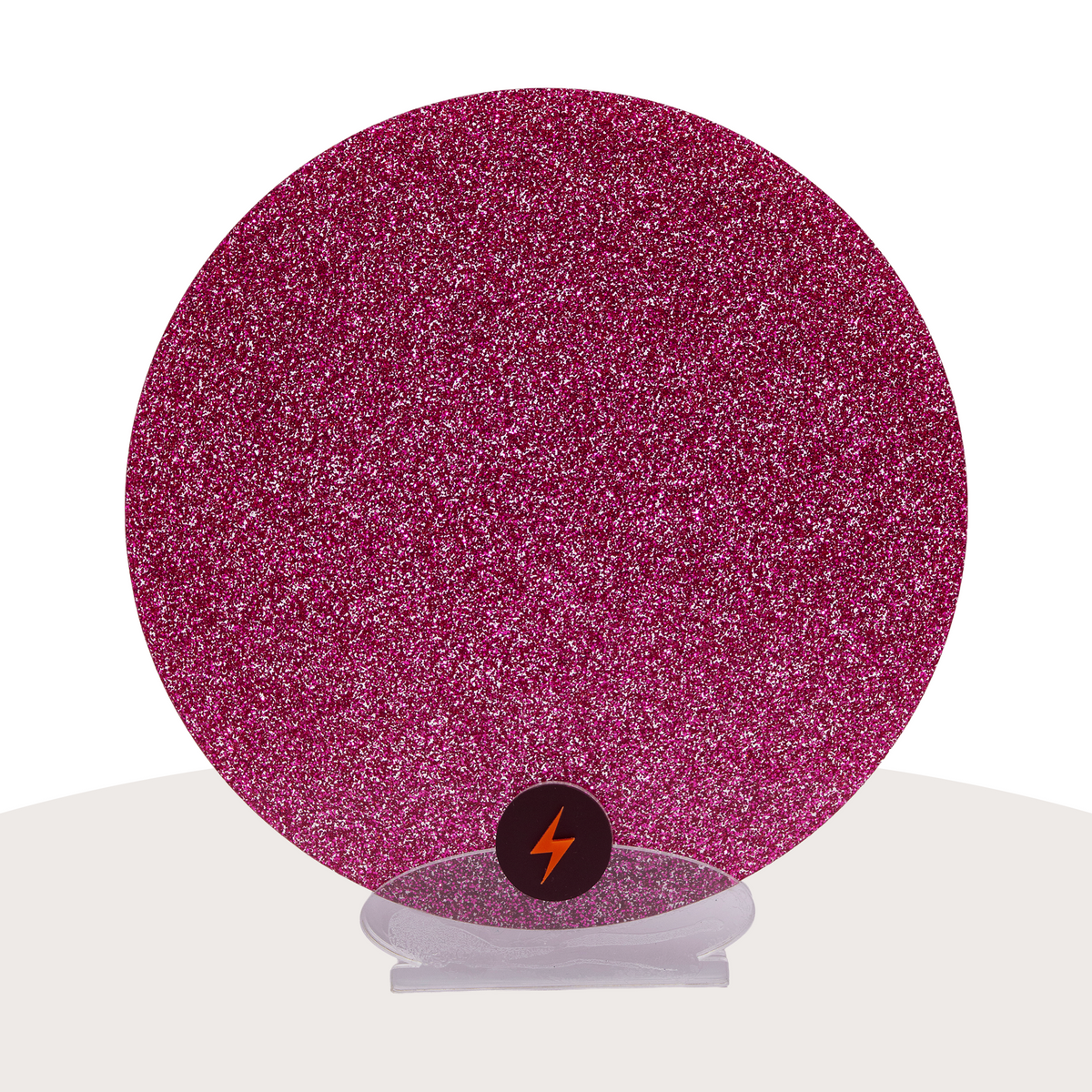 Hot Pink Standard Glitter Acrylic — Front view