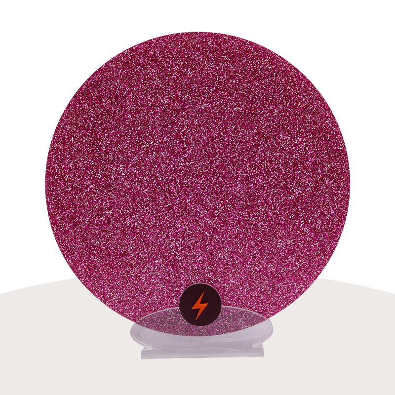 Hot Pink Standard Glitter Acrylic — Front view