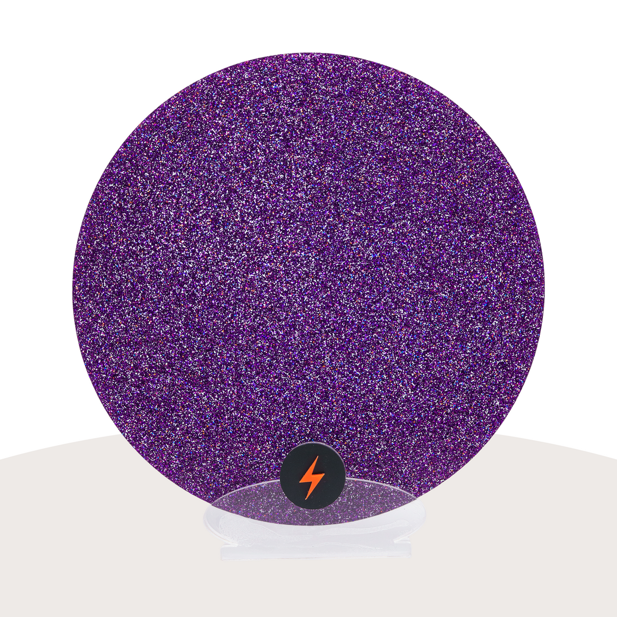 Holographic Purple Standard Glitter Acrylic — Front view