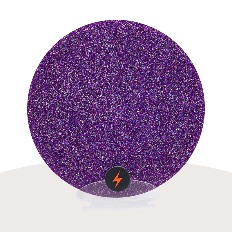 Holographic Purple Standard Glitter Acrylic — Front view
