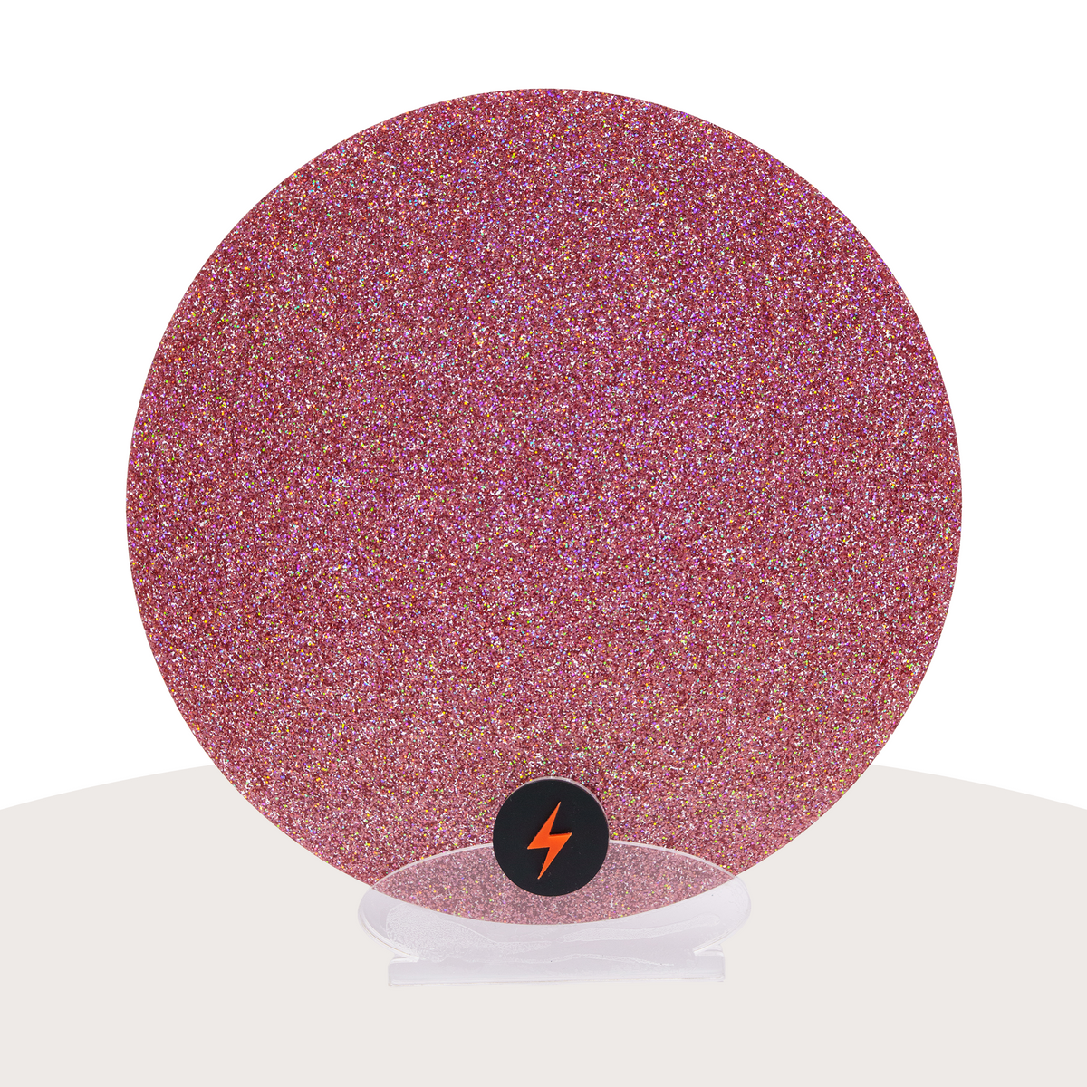 Holographic Rose Standard Glitter Acrylic — Front view