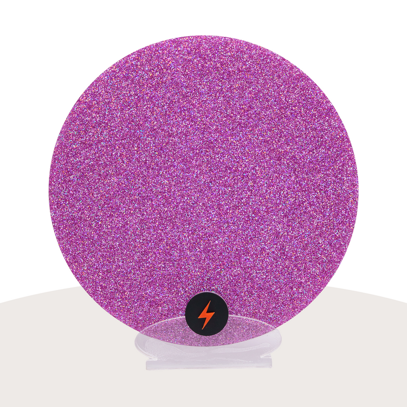 Holographic Violet Standard Glitter Acrylic — Front view