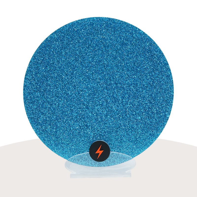 Cyan Standard Glitter Acrylic — Front view