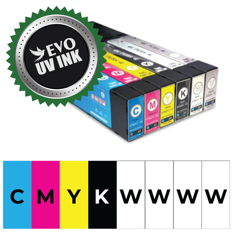 Evo UV Ink - Full Set - CMYKWWWW