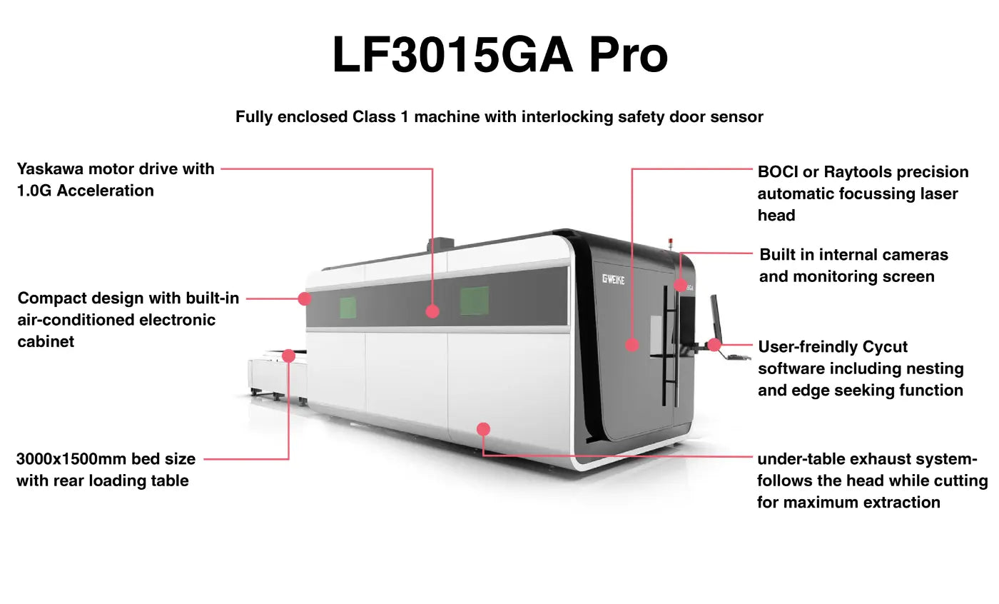 Gweike LF3015GA Pro - Enclosed Fiber Laser