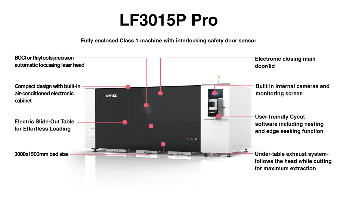 Gweike LF3015P Pro - Enclosed Single Slide-out Table