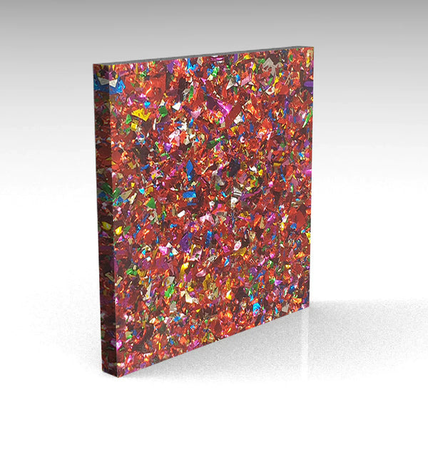 Party Red Glitter Acrylic