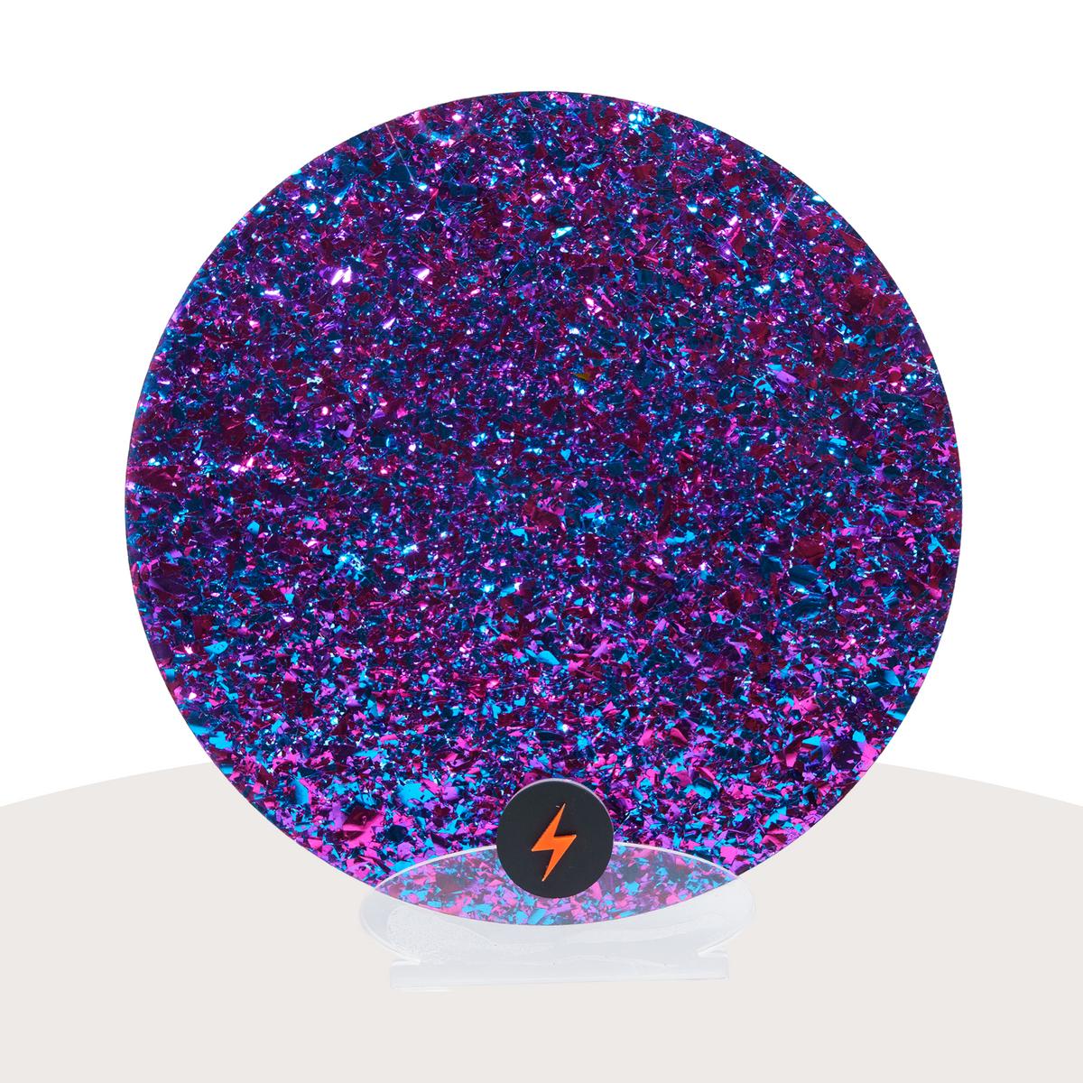 Neon Blue Party Glitter Acrylic — Front view