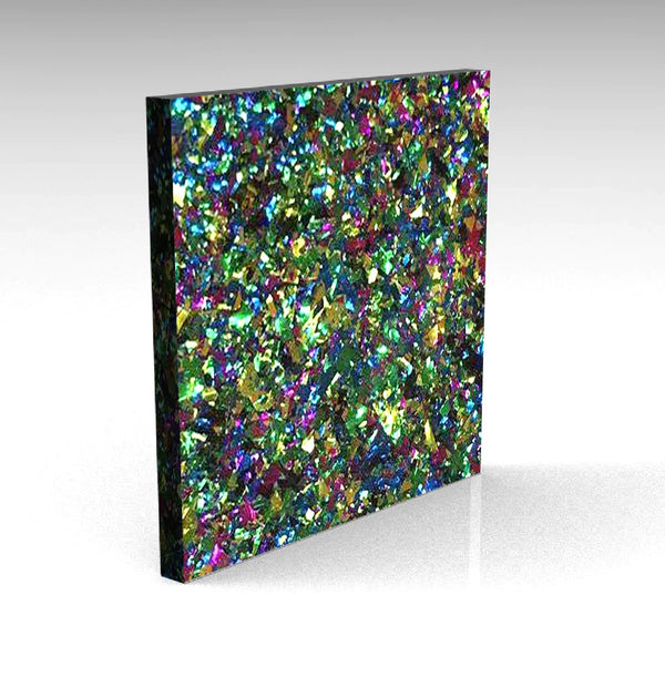 Peacock Party Glitter Acrylic