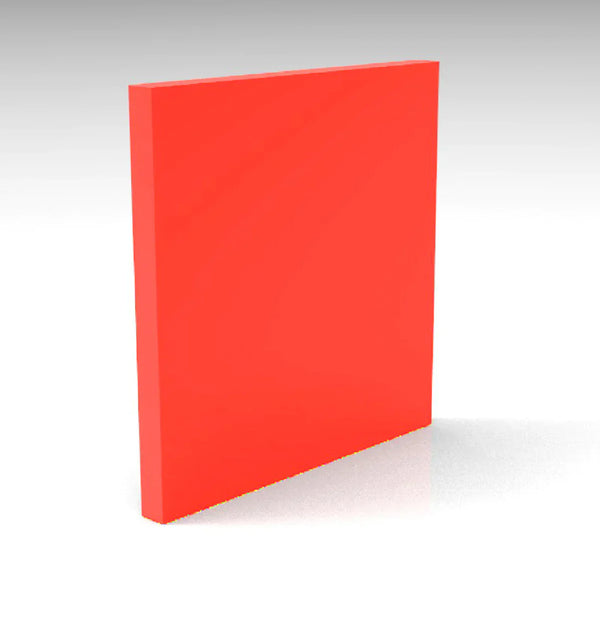 Fluro Red Solid Acrylic