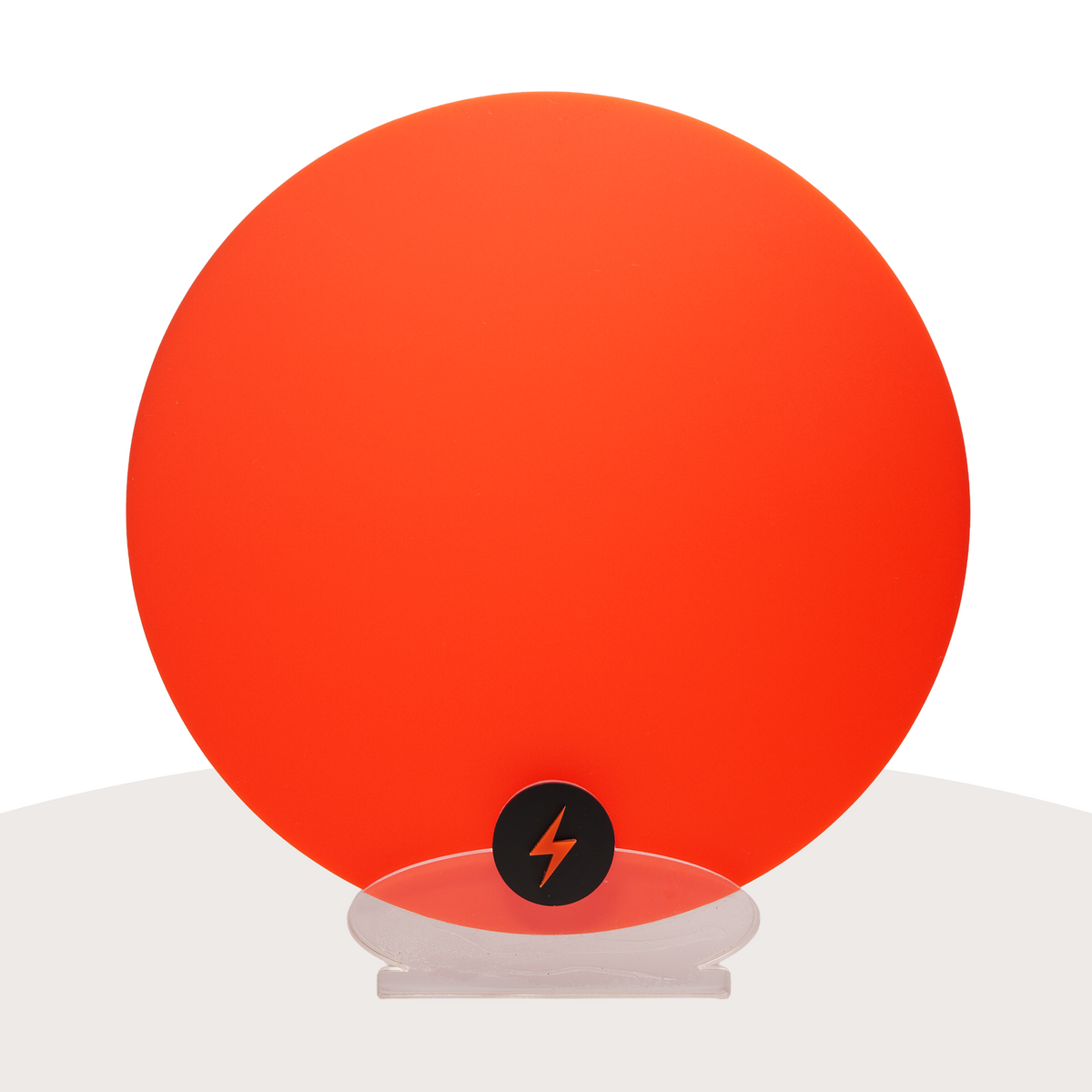 Fluro Red Solid Acrylic — Matte front view