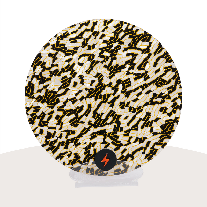 White/Black/Gold Crackle Specialty Acrylic — Front view