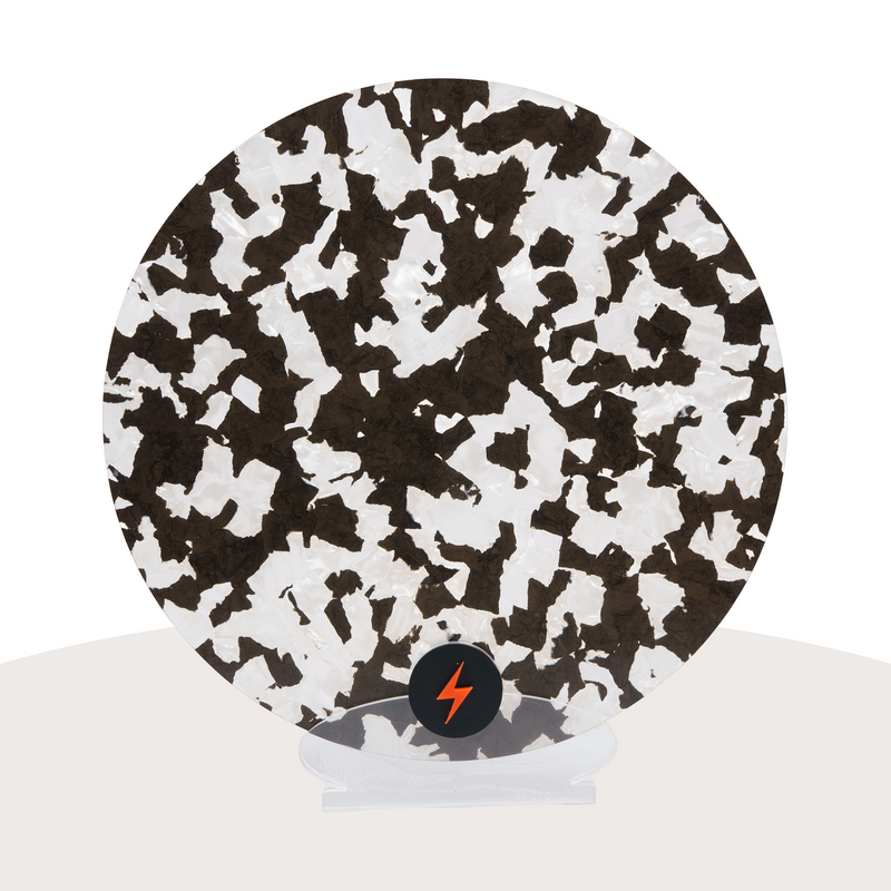 White/Black Pearl Specialty Acrylic — Front view