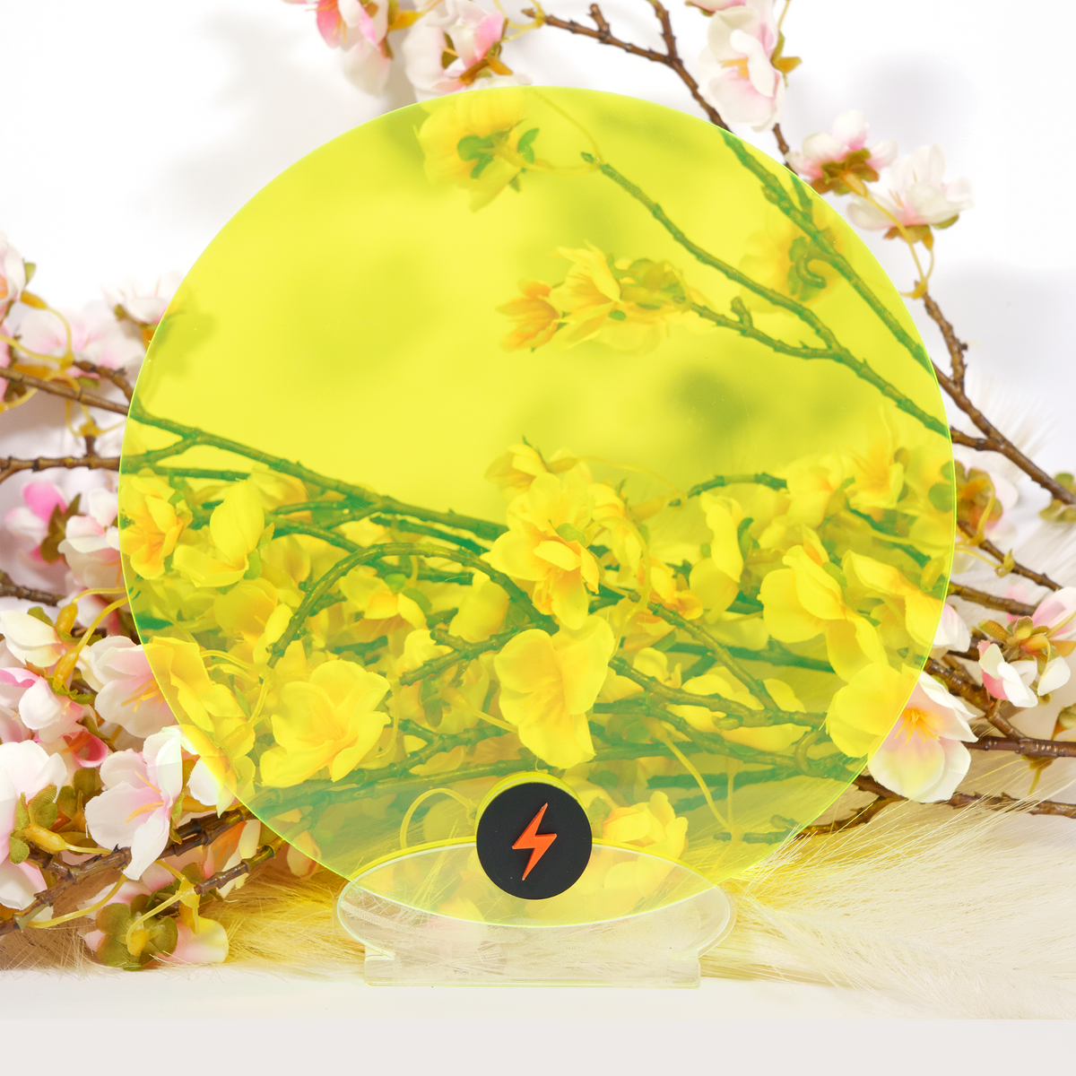 Fluro Yellow Transparent Acrylic — Front view