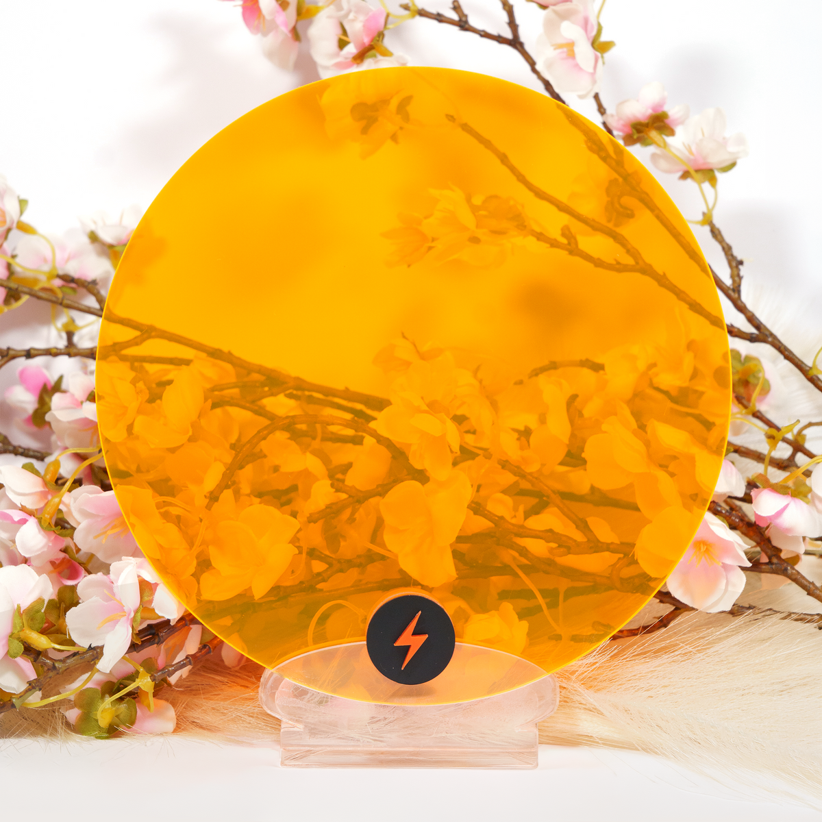 Fluro Orange Transparent Acrylic — Front view