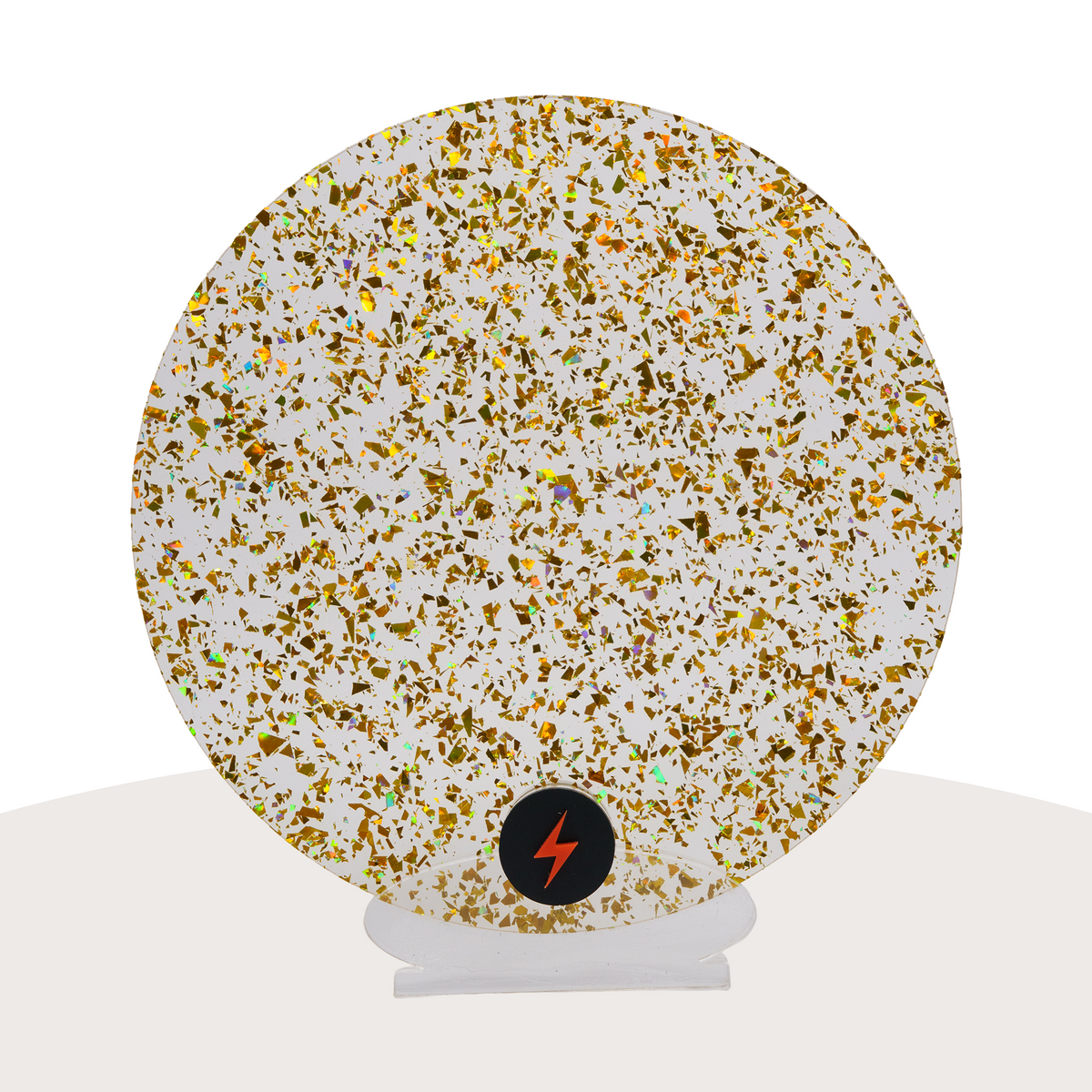 Gold Tinsel Glitter Acrylic — Front view
