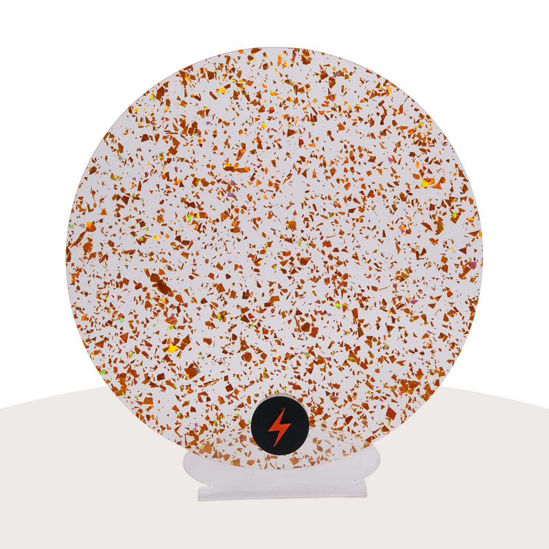 Orange Tinsel Glitter Acrylic — Front view