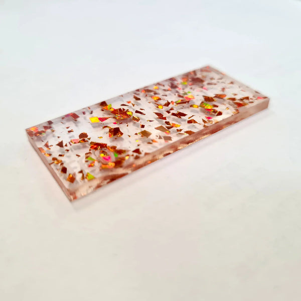 Orange Tinsel Glitter Acrylic