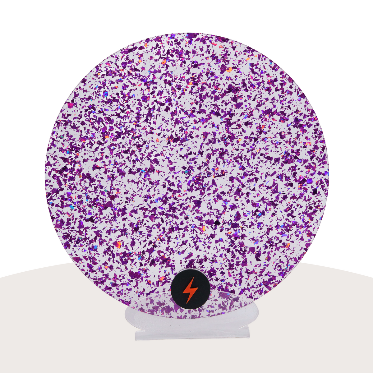 Purple Tinsel Glitter Acrylic — Front view