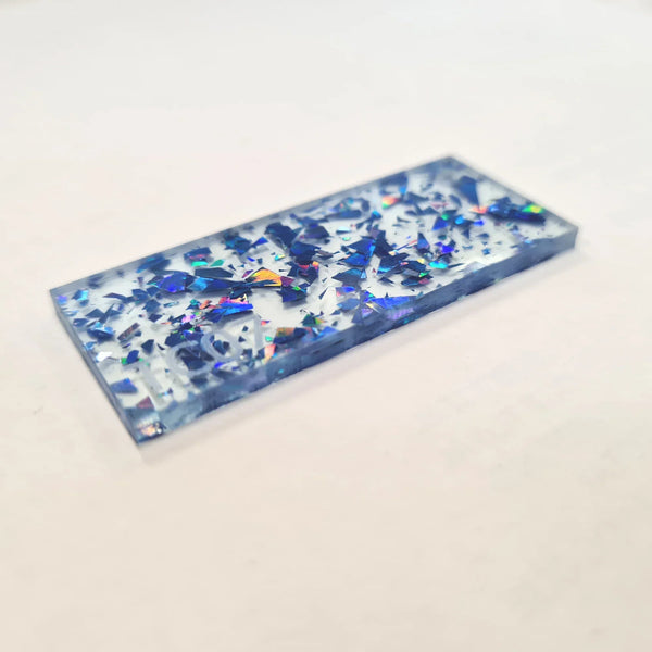 Blue Tinsel Glitter Acrylic