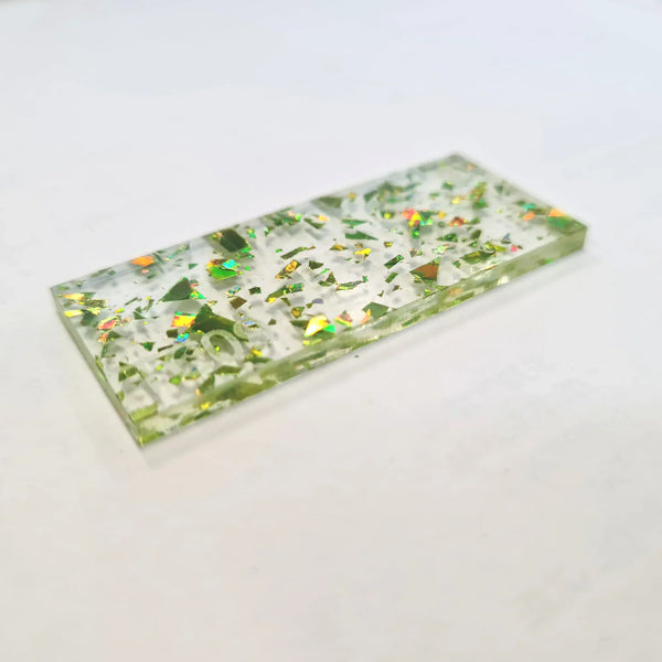 Green Tinsel Glitter Acrylic