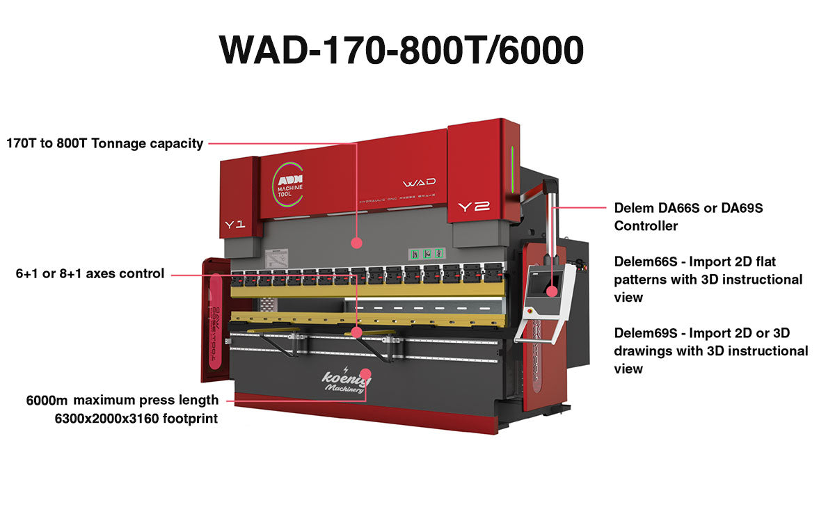 WAD-170-800T/6000-AU CNC Press Brake