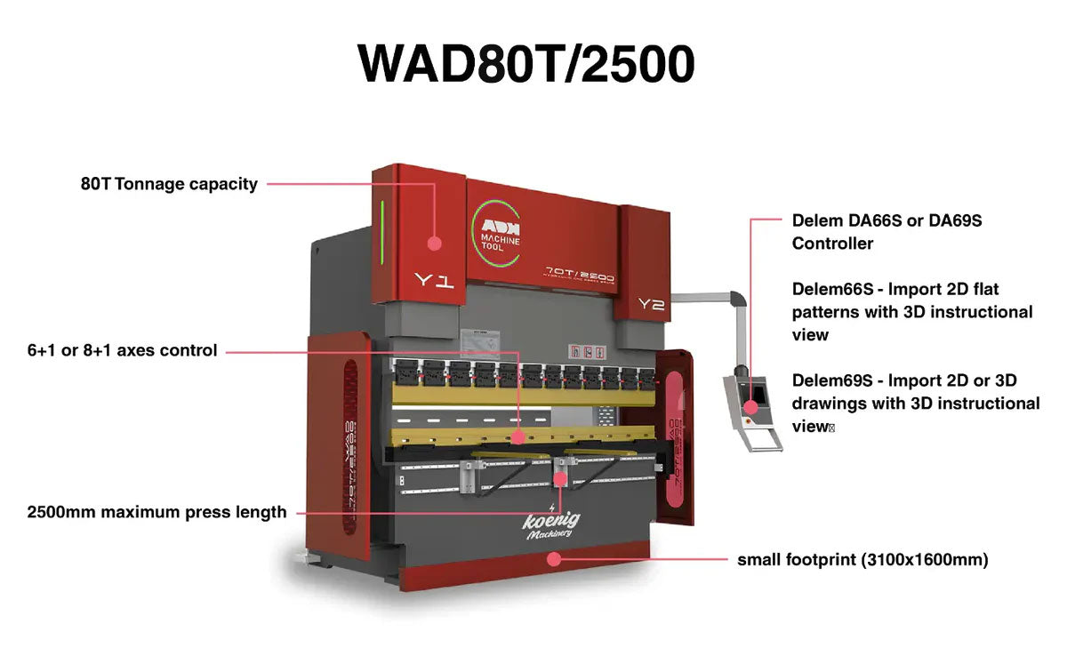 WAD-80T/2500-AU CNC Press Brake