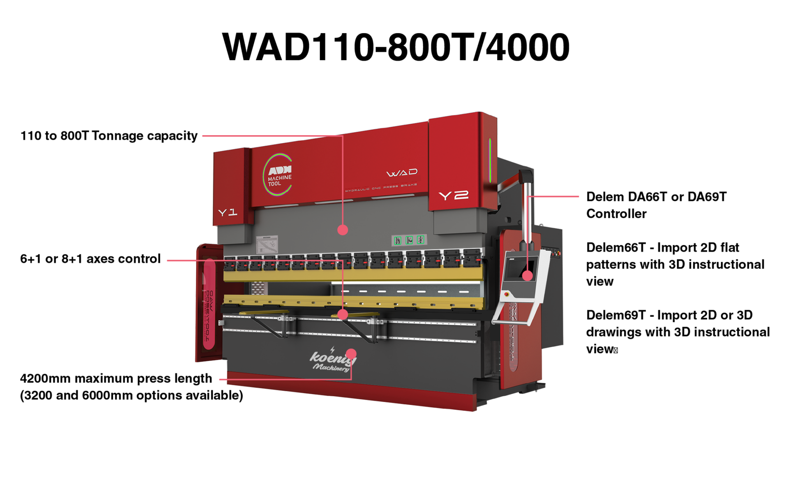 WAD-110-800T/4000-AU CNC Press Brake