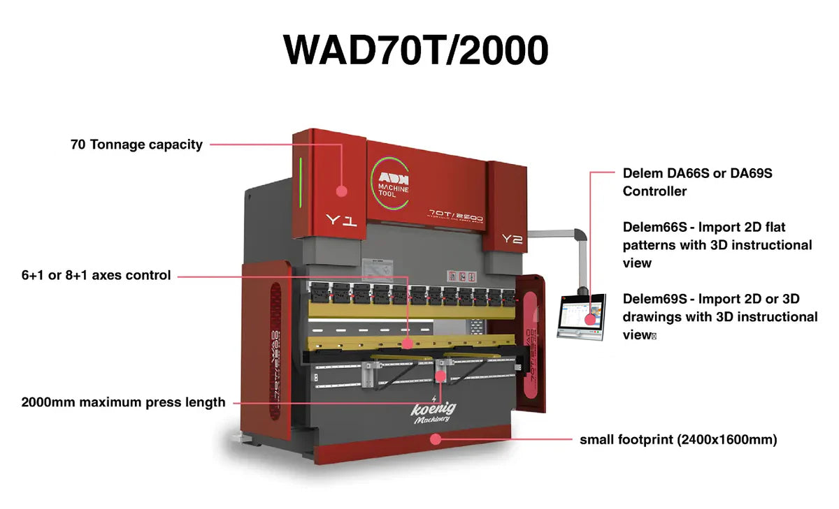 WAD-70T/2000-AU CNC Press Brake