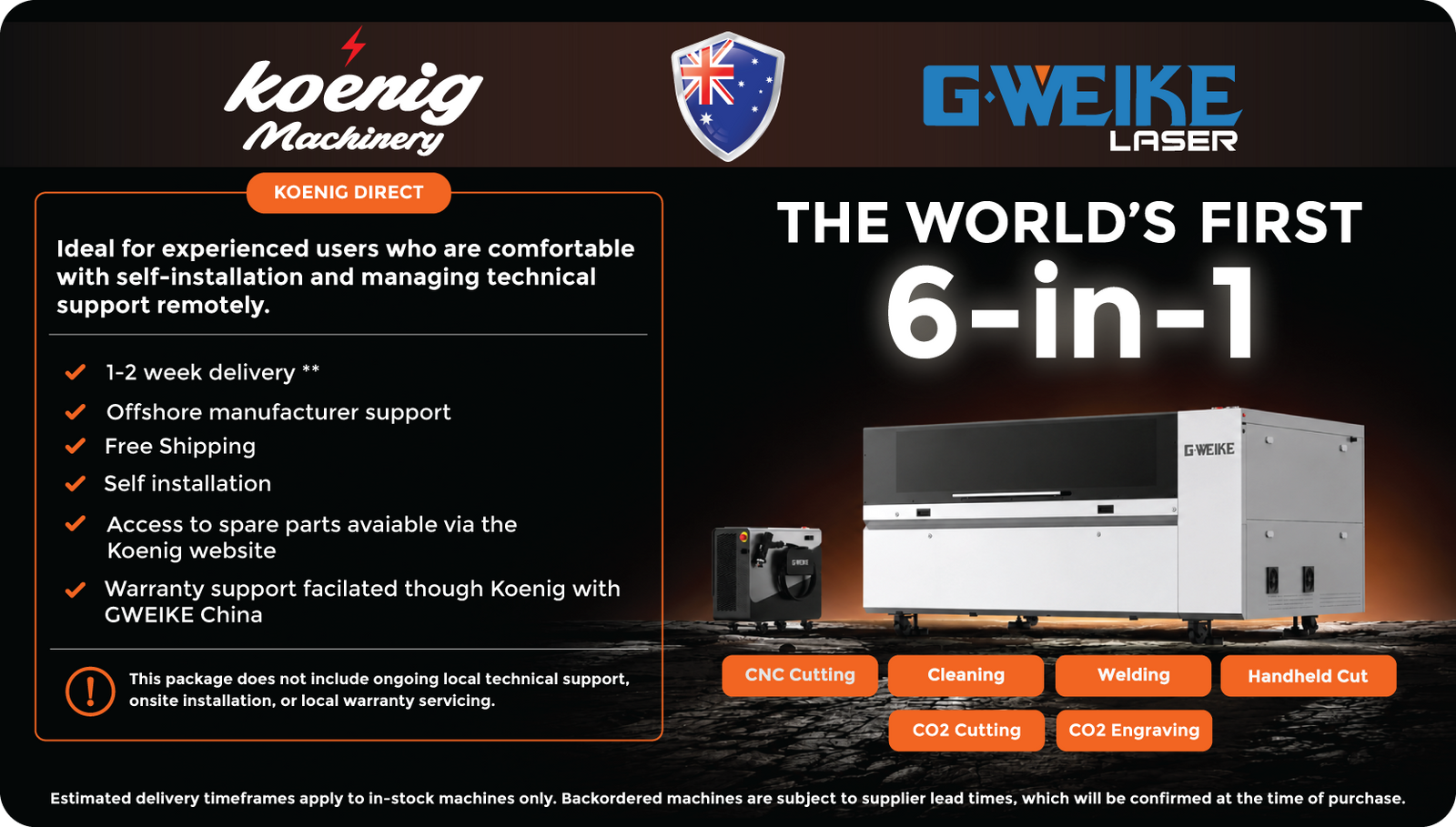 GWEIKE M3 Ultra 6-in-1 CNC Fiber & CO2 Laser Cutting, Engraving & Welding Machine | Koenig Direct