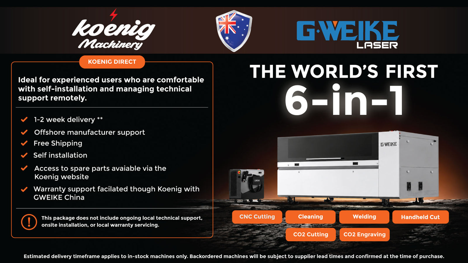 GWEIKE M3 Ultra 6-in-1 CNC Fiber & CO2 Laser Cutting, Engraving & Welding Machine | Koenig Direct