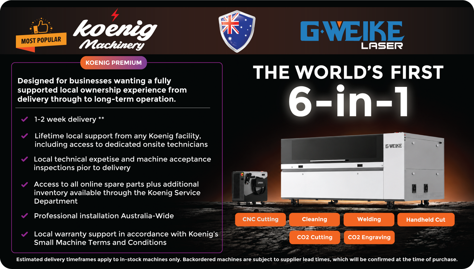 GWEIKE M3 Ultra 6-in-1 CNC Fiber & CO2 Laser Cutting, Engraving & Welding Machine | Koenig Premium